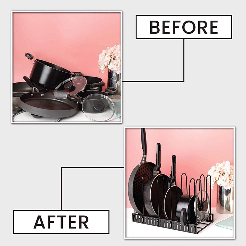 Local Kiwi Deals KITCHEN ORGANISERS 8-Tier Pot Rack Organiser - Black