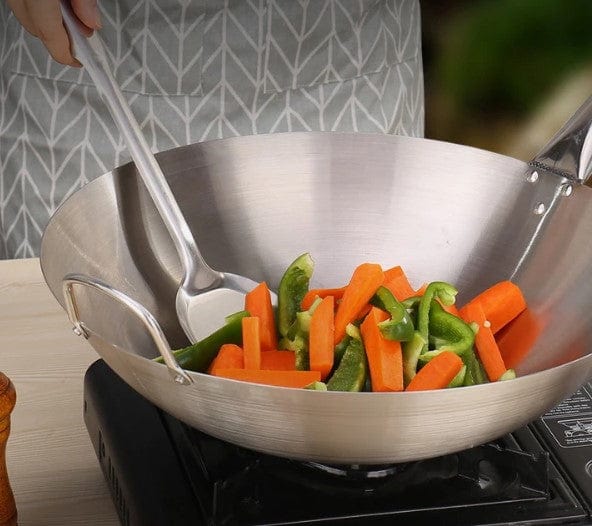 Local Kiwi Deals KITCHEN ORGANISERS Iron Wok No Coating Chinese Frying Pan