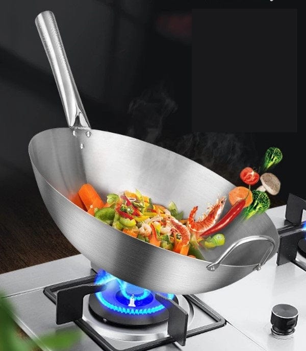 Local Kiwi Deals KITCHEN ORGANISERS Iron Wok No Coating Chinese Frying Pan