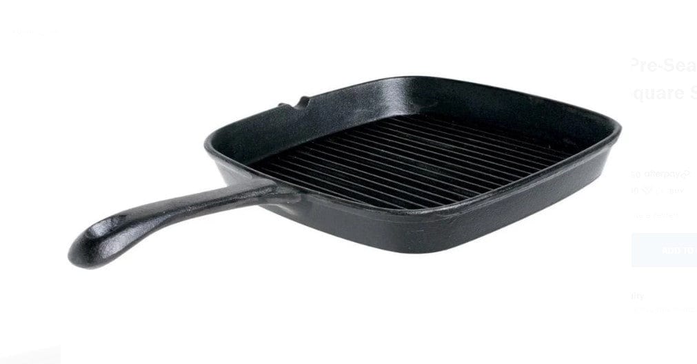 Local Kiwi Deals Kitchen Simon Gault Pre-Season Cast Iron Ribbed Square Skillet 24cm