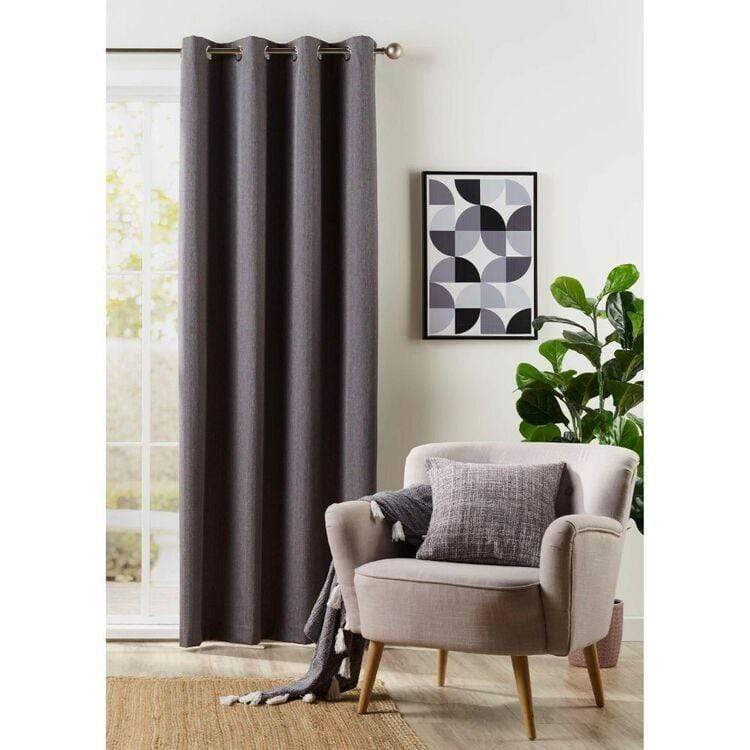 Local Kiwi Deals Mix Items Brampton House Monte Carlo Single Blockout Eyelet Curtain Charcoal 135 x 223 cm