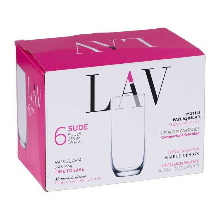 Local Kiwi Deals Mix Items LAV Sude Highball Glasses - Set of 6 Clear 315 mL