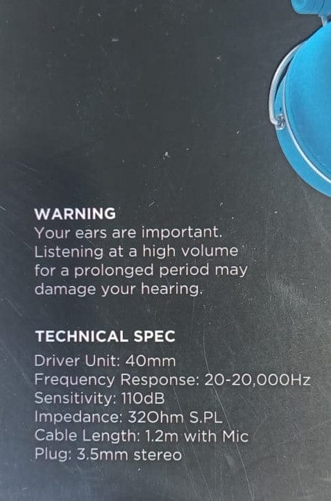 Local Kiwi Deals Music and Instruments TECH.INC HEADPHONE NEON (BLUE) WITH MICROPHONE