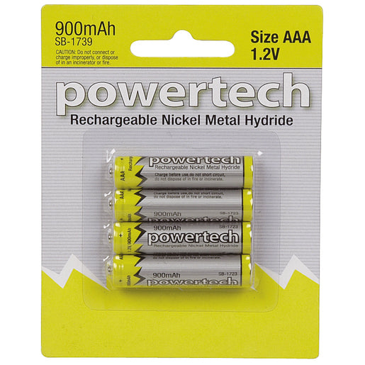 Powertech 1.2V AAA 900mAh Ni-MH - 4 Pack SB1739