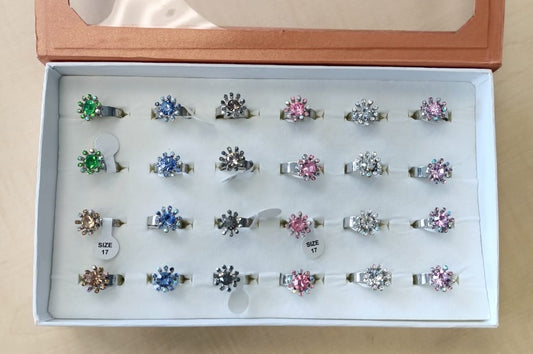 24pcs Artificial Round Rings Assorted