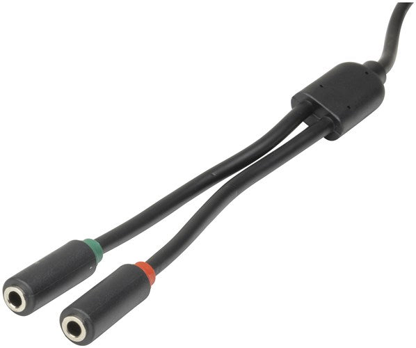 Digitech Socket Cable 3.5mm 4 Pole Plug to 2 x 3.5mm - 250mm WA7020