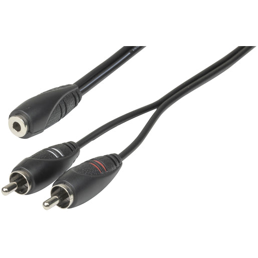 Digitech 3.5mm Stereo Socket to 2 x RCA Plugs 300mm WA7018