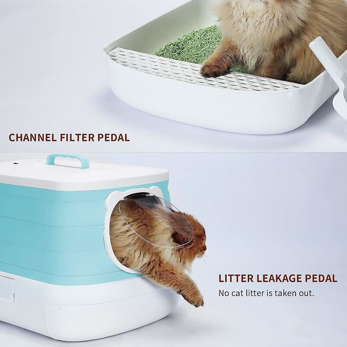 Zoomies Foldable Large Portable Litter Box - Cyan