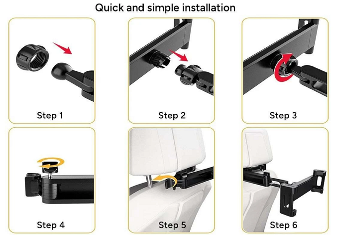 Adjustable Car Back Seat Tablet and Phone Holder