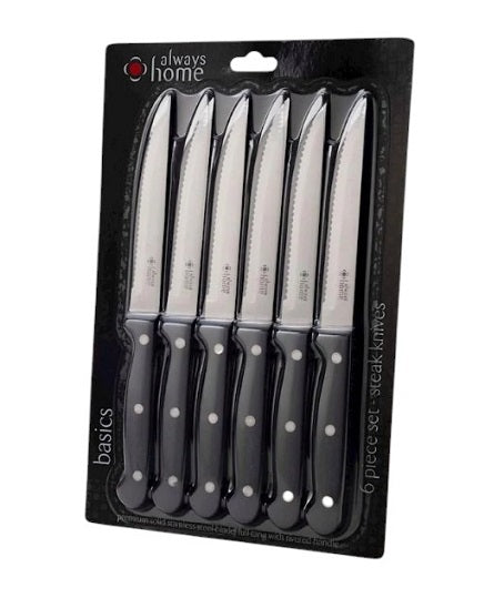 Always Home Basics Steak Knife Set 6 Piece