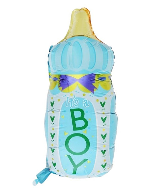 Baby Boy Foil Milk Bottle Balloon Large 80 x 42cm - 5pk