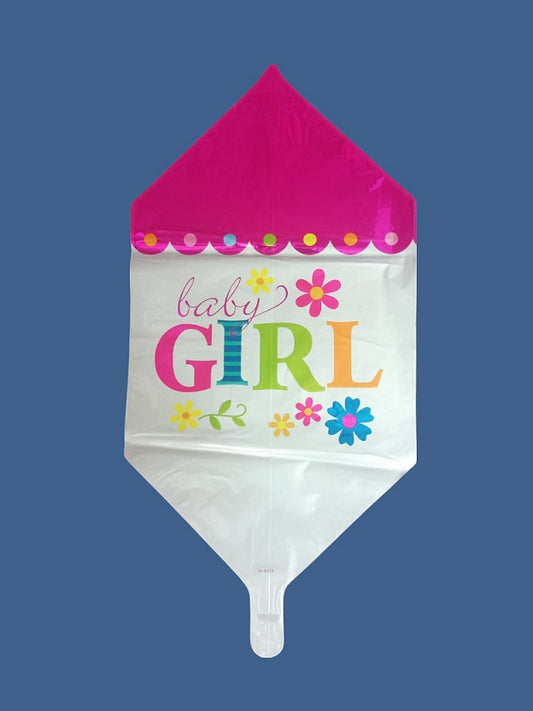 Baby Girl Foil Balloon 60 x 32cm - 5pk