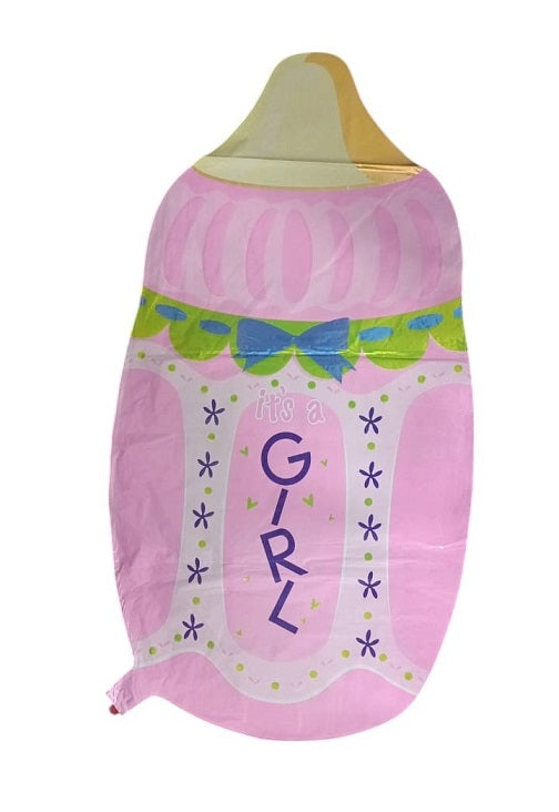 Baby Girl Foil Milk Bottle Balloon Large 80 x 42cm - 5pk