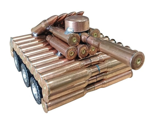 Bullet Shell Casings Shaped Rare Model Army Tank With Wheels (LARGE)