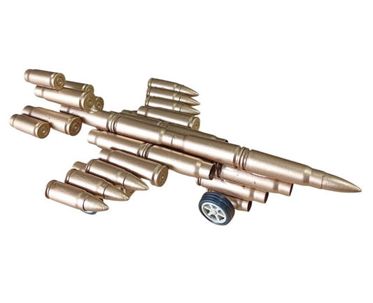 Bullet Shell Casings Shaped Rare Air Force Jet Airplane With Wheels