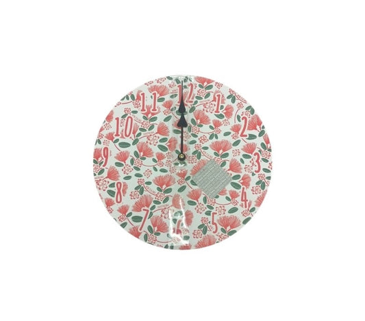 Circular Botanical Pohutukawa Clock - 30cm