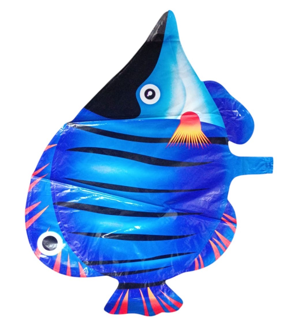 Colourful Fish Shape Blue Foil Balloon 65 x 45cm - 5pk