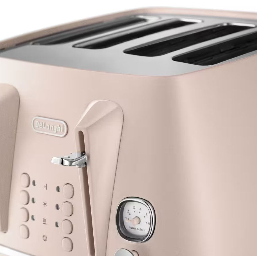 DeLonghi Distinta Perla 4 Slice Rose Toaster