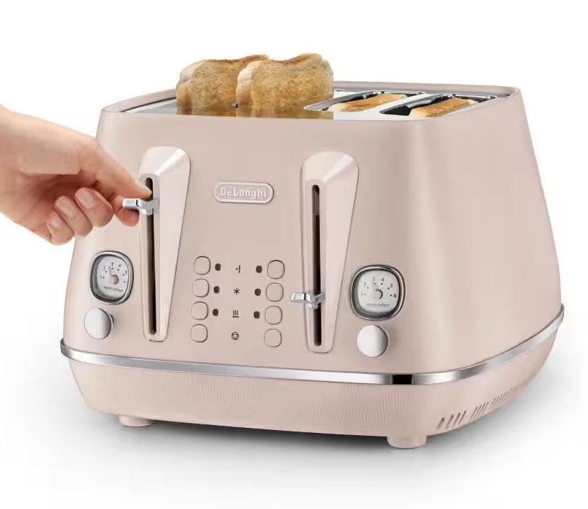 DeLonghi Distinta Perla 4 Slice Rose Toaster