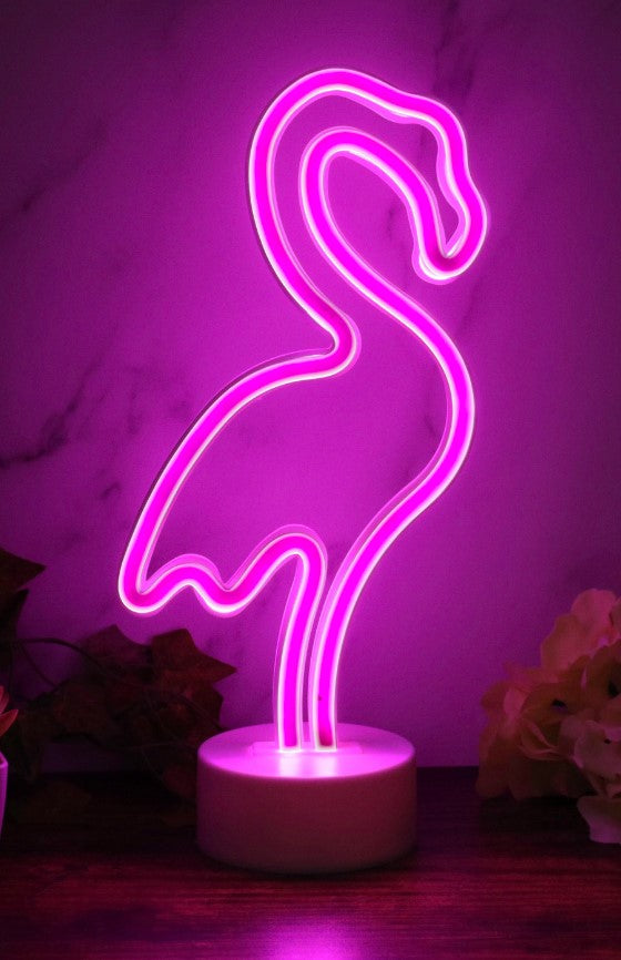 Flamingo LED Neon Light with Stand Base (Pink)