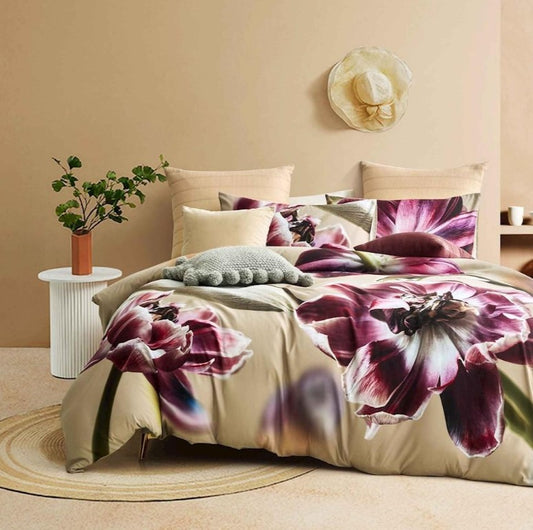 Galaxy Magnolia Flower Duvet Cover Set