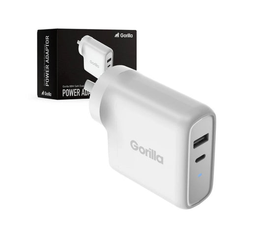 Gorilla 68W GaN Dual Port Charger Power Adaptor