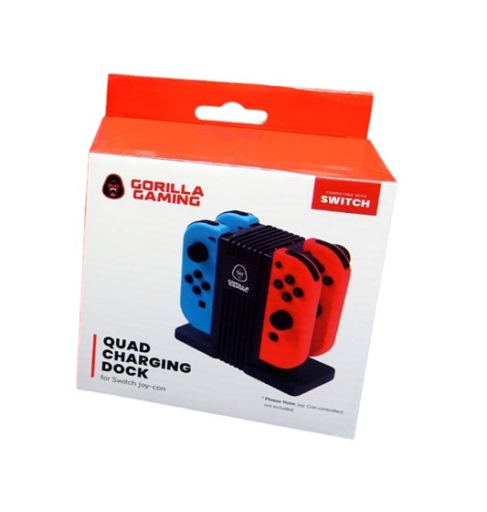 Gorilla Gaming Quad Charging Dock Black For Switch Joy-con