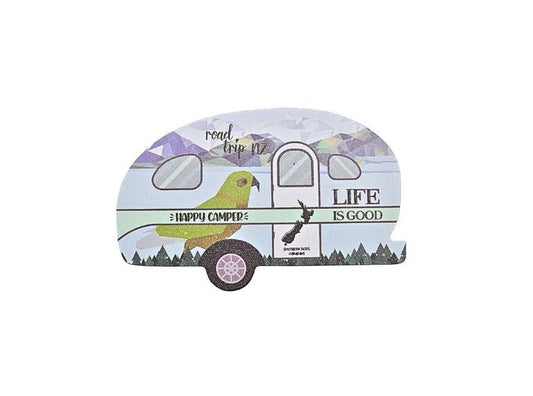 Happy Camper Caravan Magnet with Kea