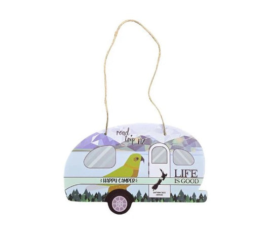 Happy Camper Caravan Plaque with Kea