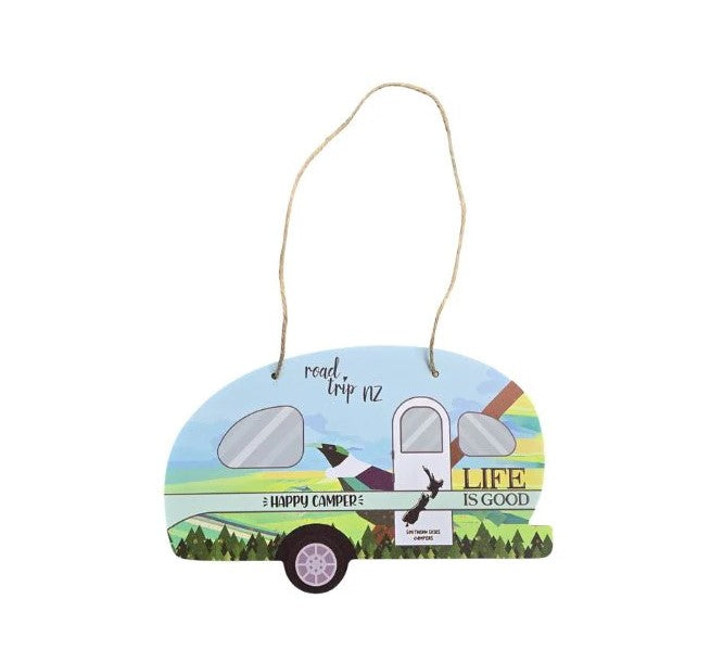 Happy Camper Caravan Plaque with Tui