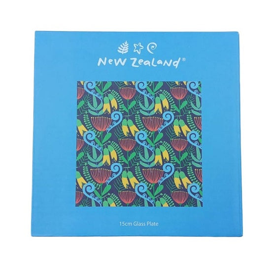 Home Decor New Zealand Floral Design 15cm Glass Plate (in Gift Pack)
