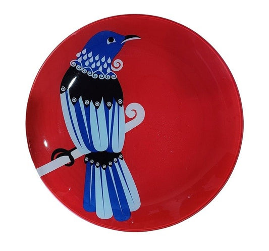 Home Decor New Zealand Tui Design 25cm Round Glass Plate - In Gift Pack