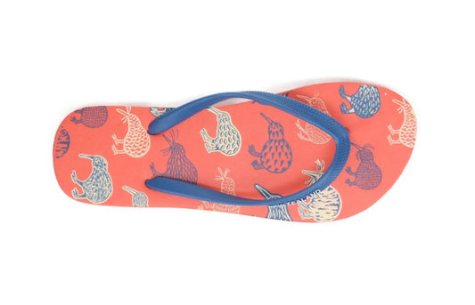 Kiwi Sketch Jandals (TANGERINE)