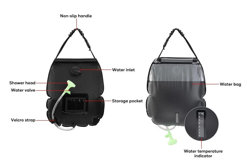 Komodo 5 Gallon (19L) Solar Camping Shower