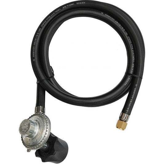 LPG QCC Gas Regulator with 1.5m Rubber Hose 1/4" Swivel Nut