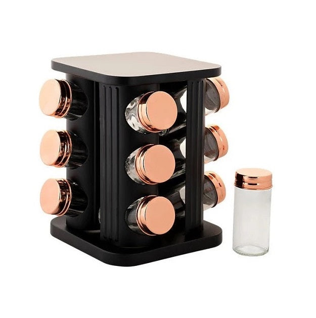 Maxwell & Williams: Astor Spice Rack - Black Unfilled (12 Piece Set)