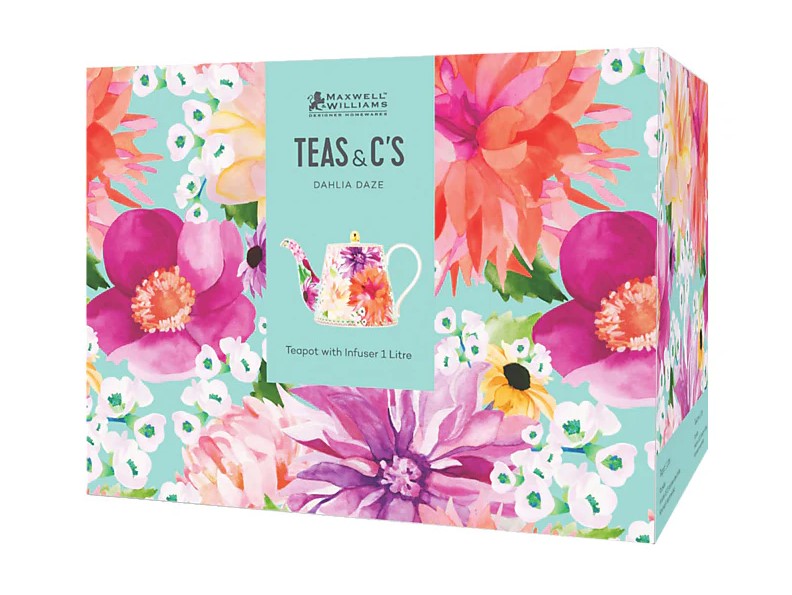Maxwell & Williams: Teas & C's Dahlia Daze Teapot With Infuser - Sky (1L)