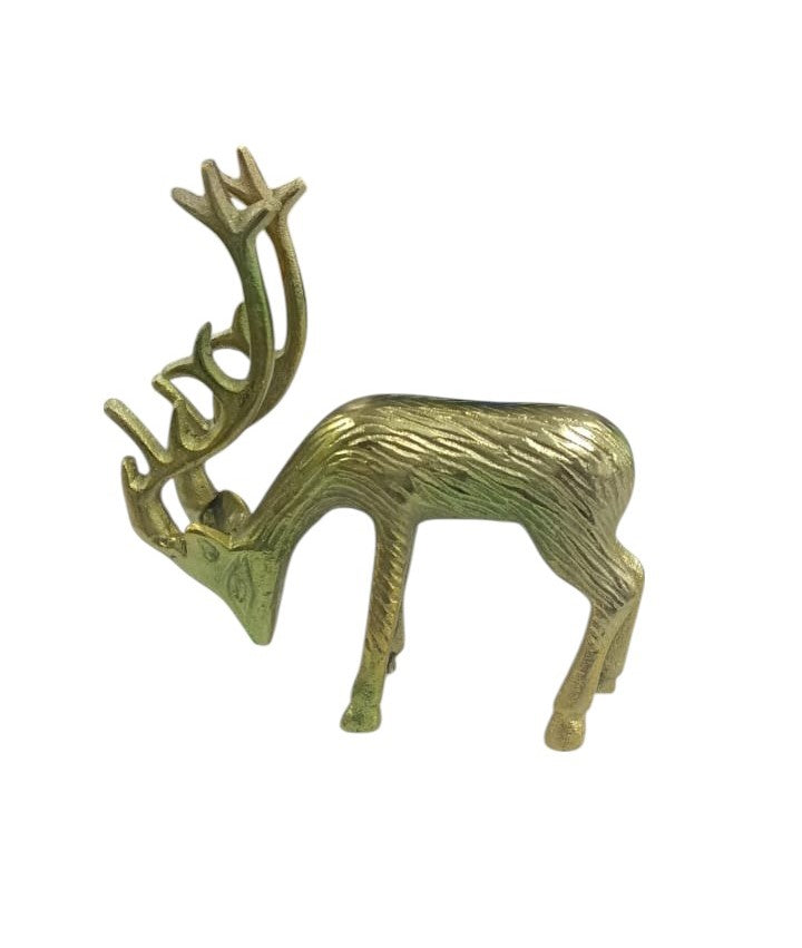 Metal Cast Aluminium Tabletop Decorative Sculpture Stag - MADE IN INDIA