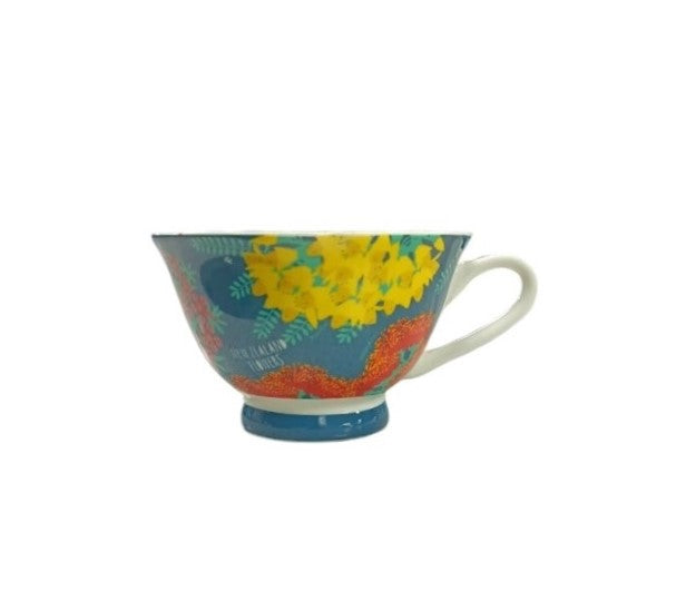 Hensen & Berry New Zealand Floral Bone China Cup In Gift Box 230ml