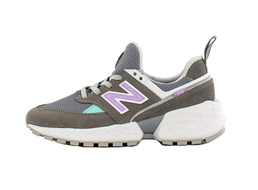 New Balance Womens 574 Gunmetal Purple B US 9