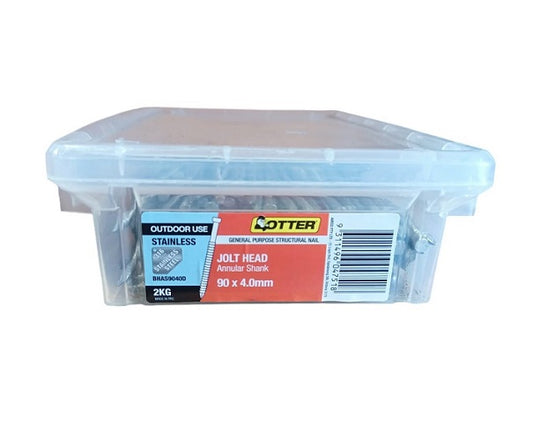 Otter Annular Shank Jolt Head Nails-316 Stainless Steel- 2kg-Outdoor
