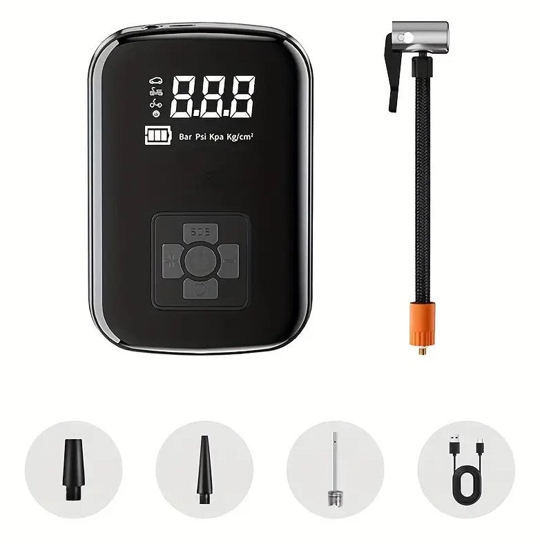 Portable Car Air Compressor with a Wireless Handheld Pump And Light