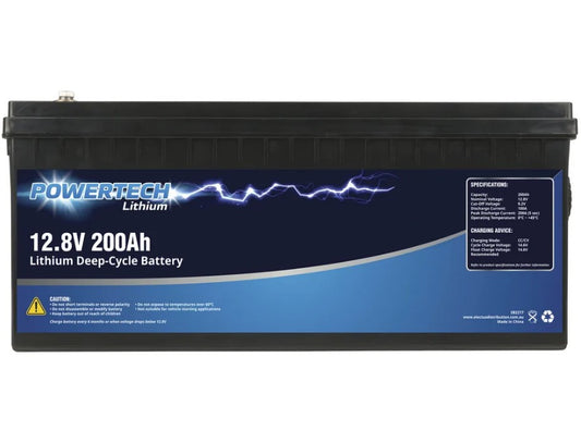 Powertech 12.8V 200Ah Lithium Deep Cycle Battery SB2217