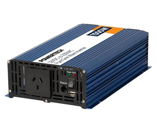 Powertech 1500W 12VDC to 230VAC Pure Sine Wave Inverter - Electrically Isolated MI5738