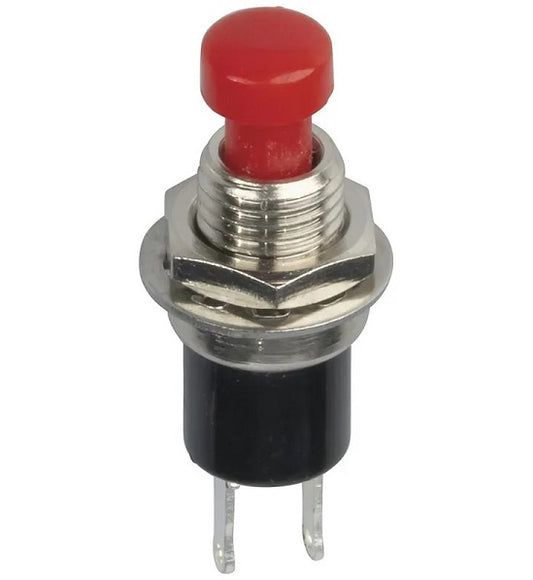 Red Miniature Pushbutton - SPST Momentary Action 125V 1A rating SP0710