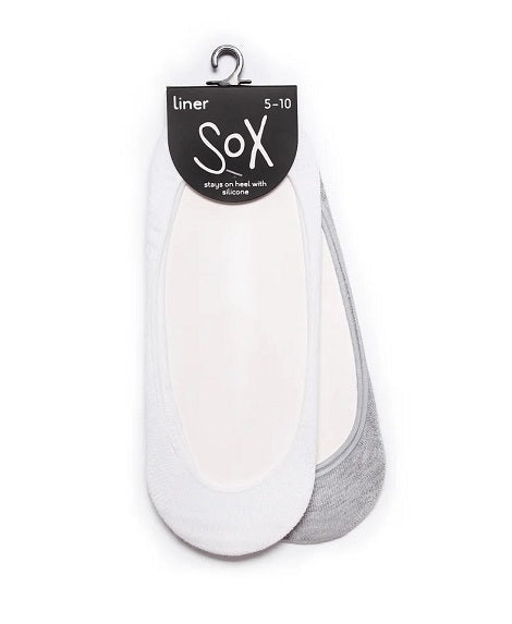SOX 2 Pack Shoe Liner Socks - Women UK 5-10
