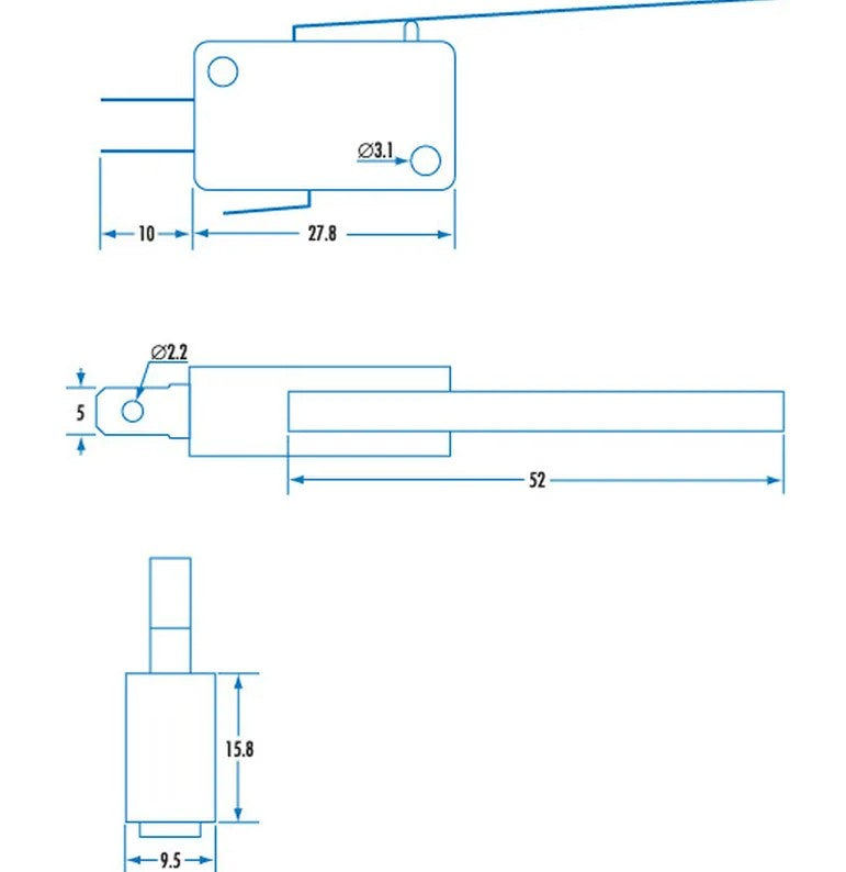 SPDT 250V 5A Standard Micro Switch with Lever SM1039