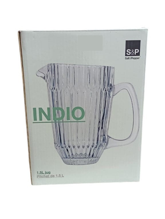 Salt&Pepper INDIO Ribbed Transparent Glass Jug 1.5L