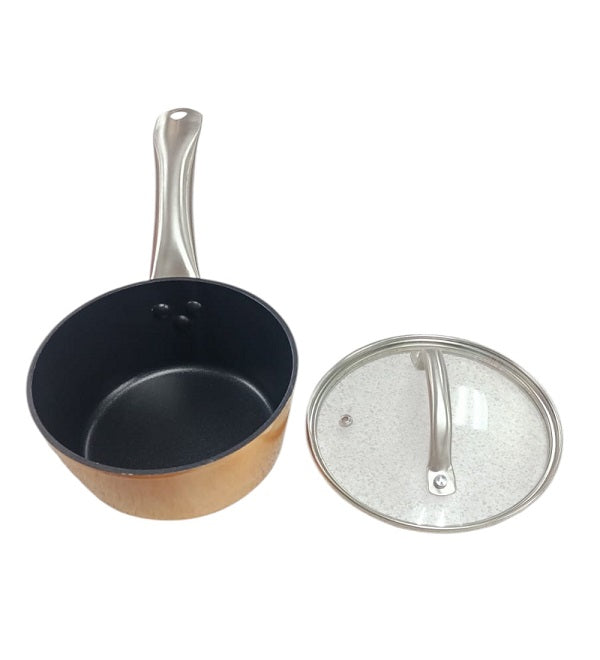 Saucepan With Glass Lid Non-stick Forged Aluminium