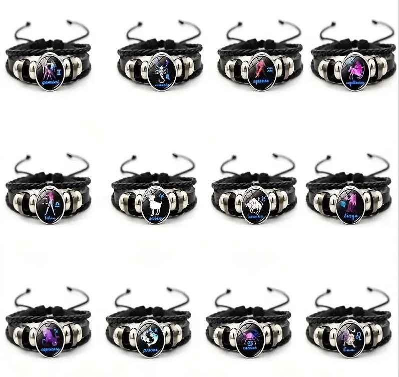 BULK BUY 200pcs 12 Horoscope Zodiac Bracelet Unisex